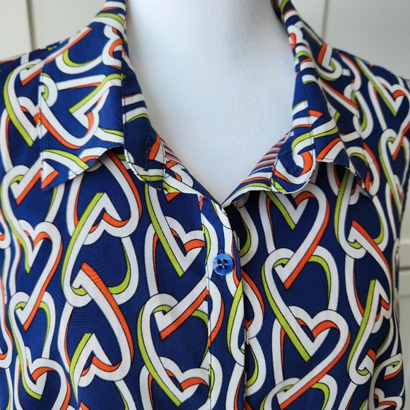 CAbi Amour Shirt Dress Duster Tunic Heart Graphic Sleeveless Button Down Large - Picture 5 of 14